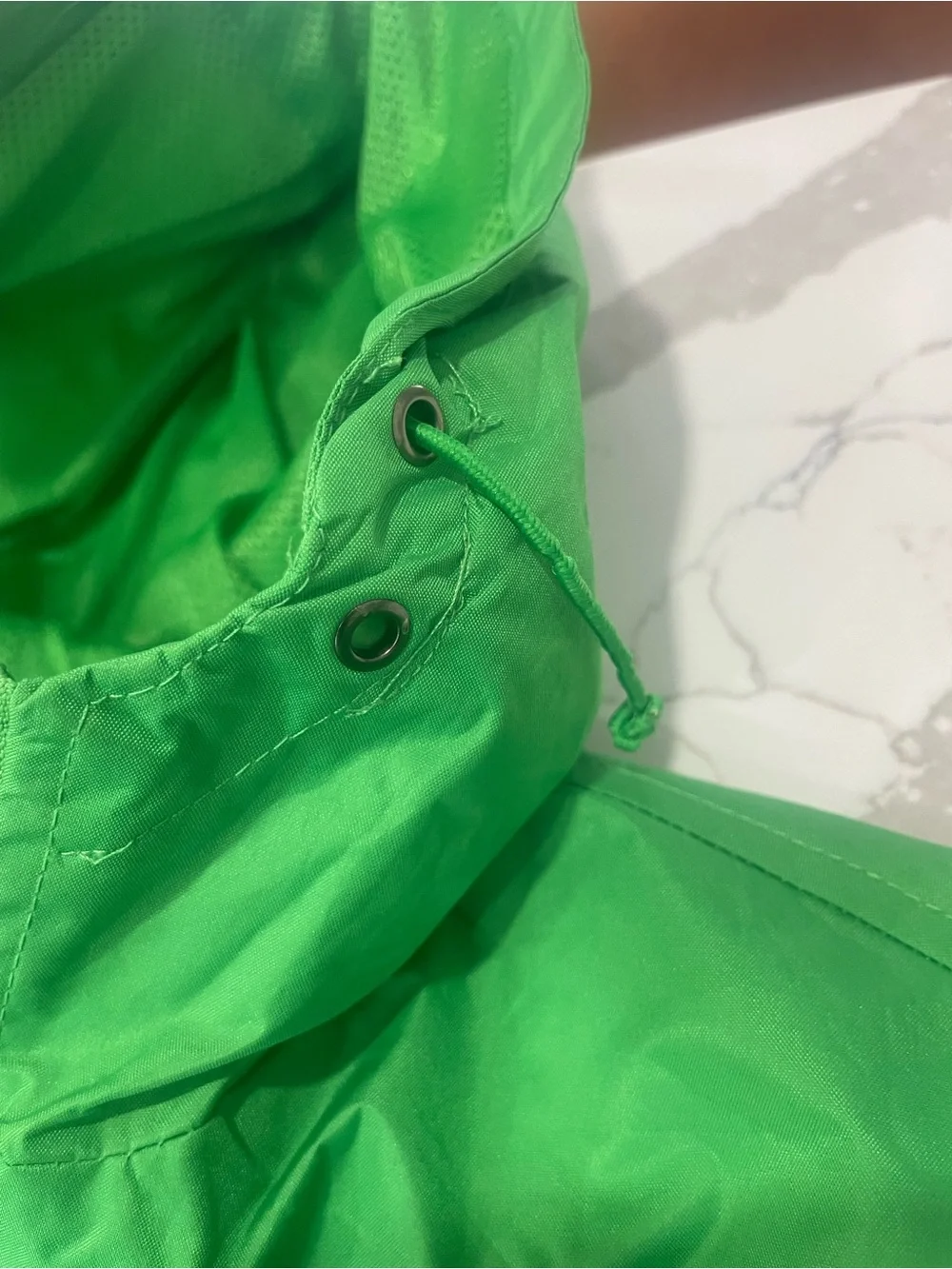 Green Hooded Windbreaker Jacket